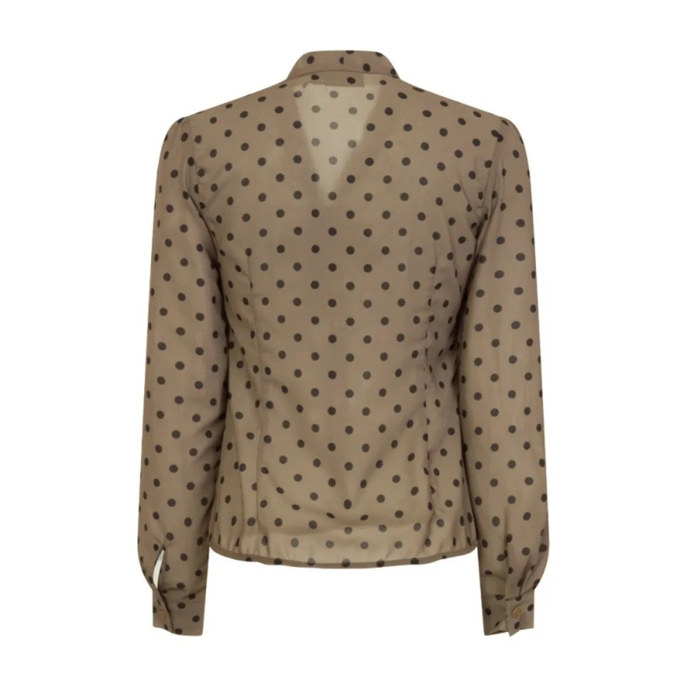 LINDY BOP Fallon Long Sleeve Blouse, Mocha/Black Polka Dot, Size 14 US, EUC - Picture 5 of 8